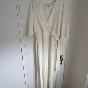 Halston Heritage Cream Jumpsuit
